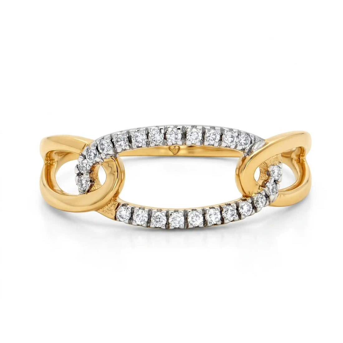Interlinked Oval Monzonite Diamond Ring