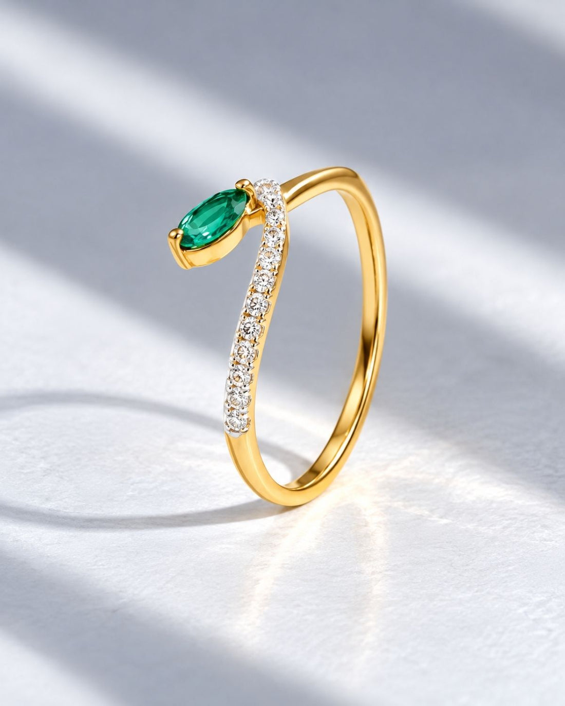Green Lime Gemstone Ring | Gold Vermeil