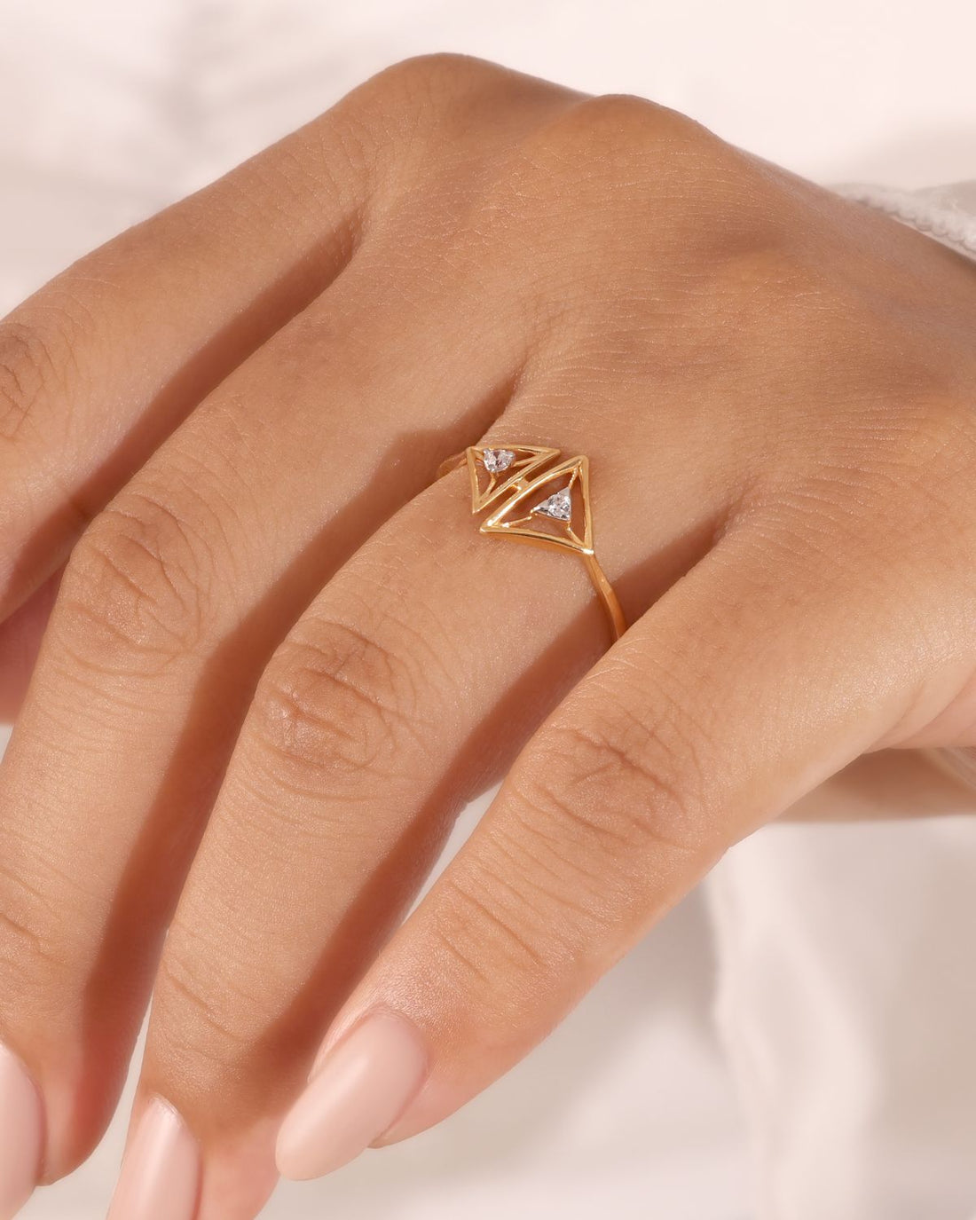 Trigon open ring | Gold Vermeil