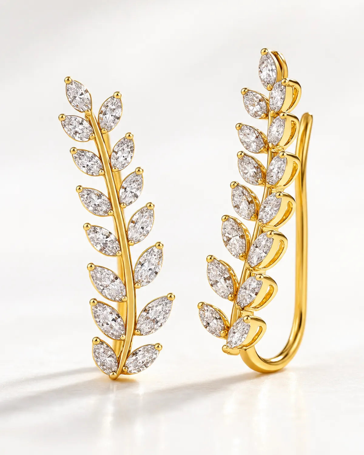 Leafy Diamond Ear Cuff | Gold Vermeil