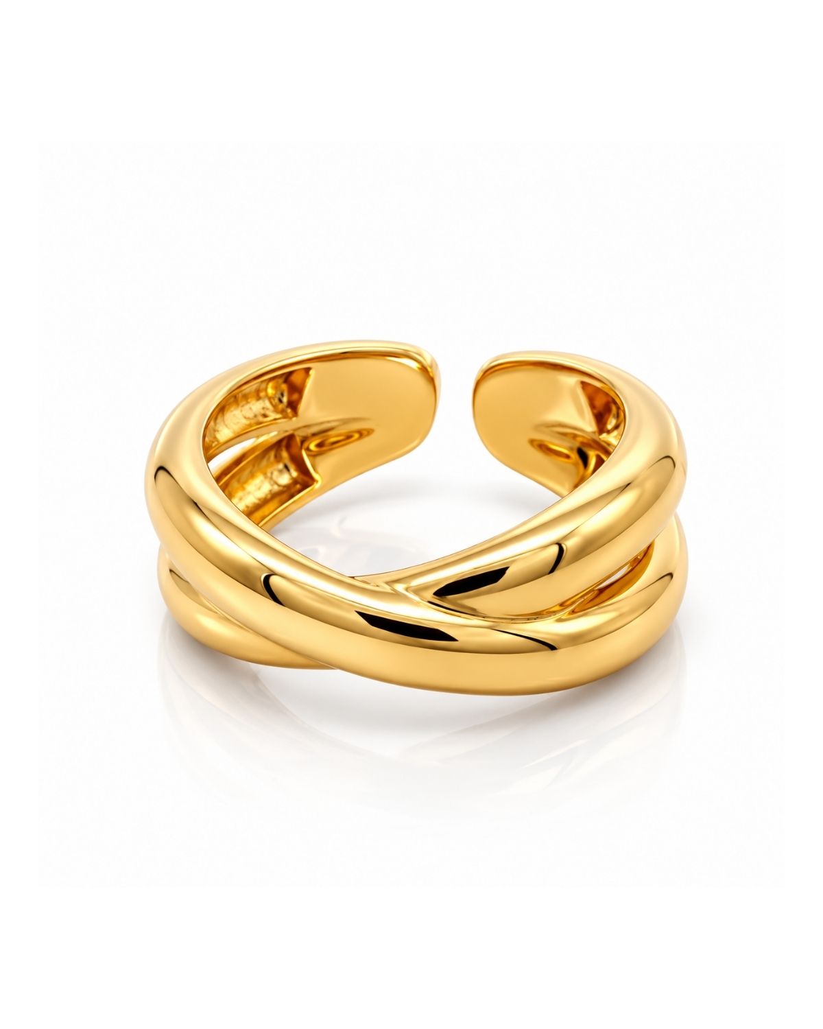 Gold-Plated Adjustable Crossover Ring