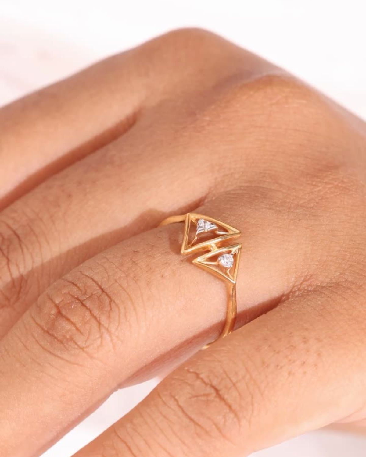 Trigon open ring | Gold Vermeil