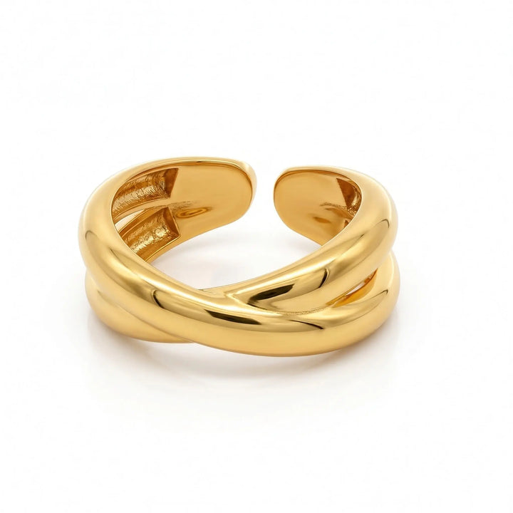 Gold-Plated Adjustable Crossover Ring