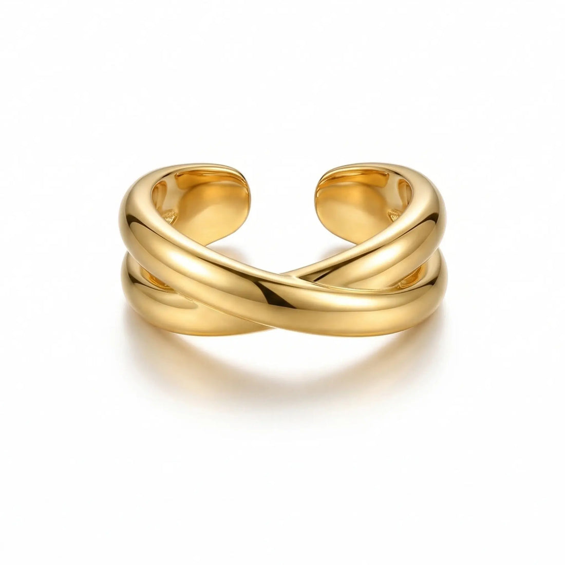 Gold-Plated Adjustable Crossover Ring