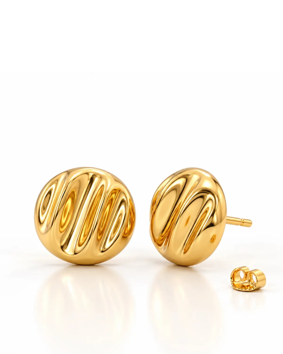Bold Round Textured Stud Earrings