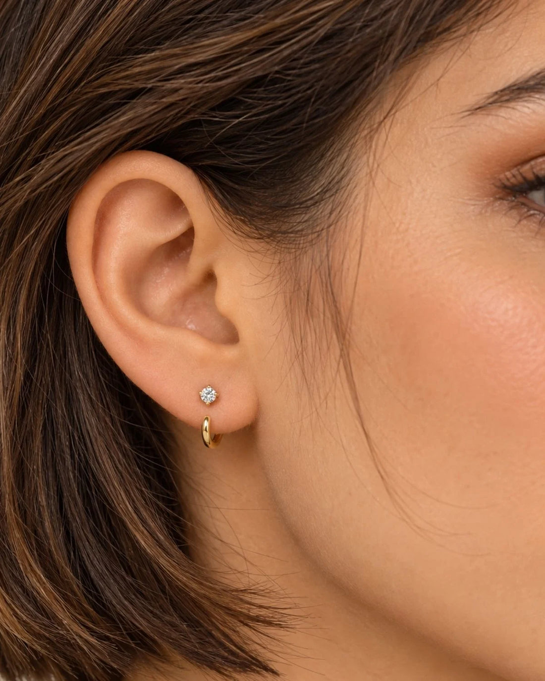 Stay Close Moissanite Hoops | Gold Vermeil