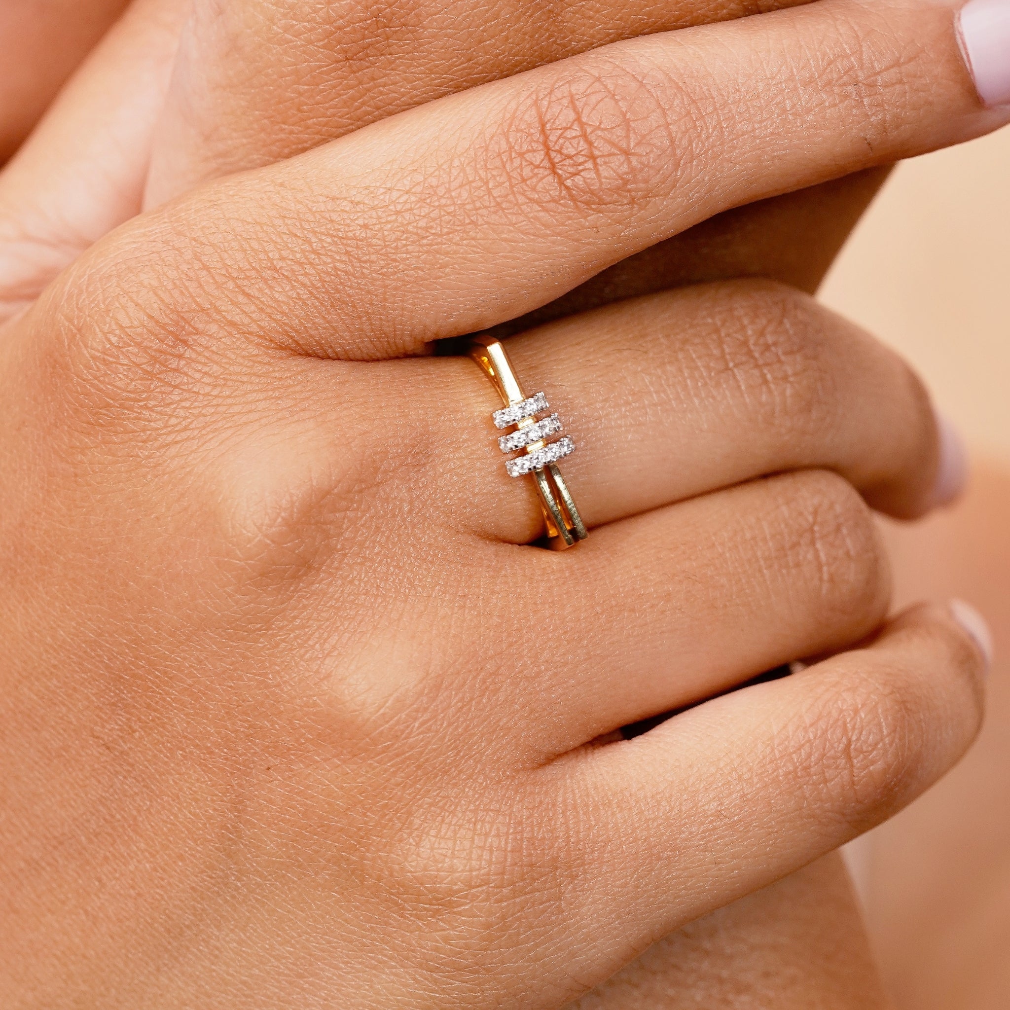 Arelina Monzonite Vermeil ring