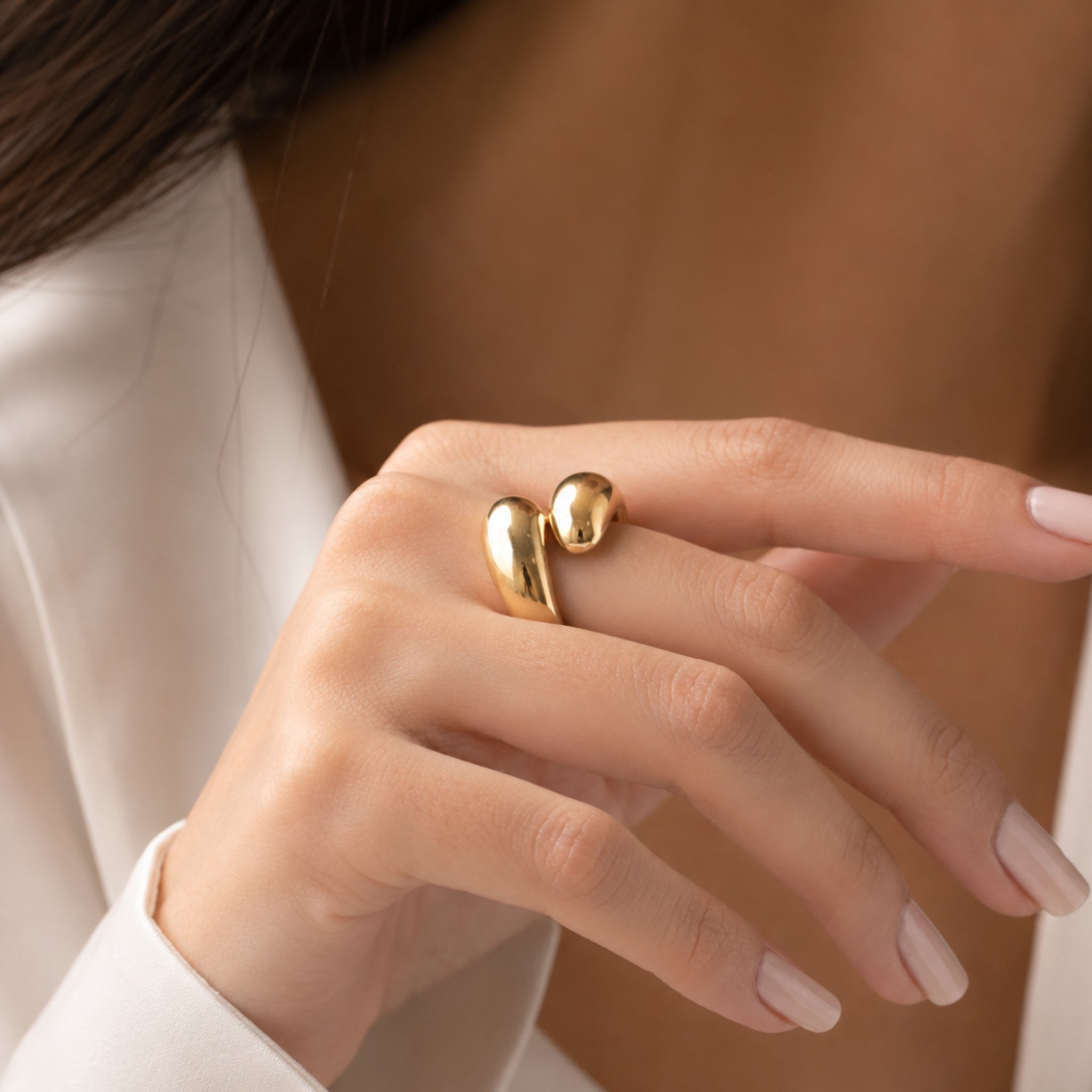 Gold-Plated Dome Statement Ring
