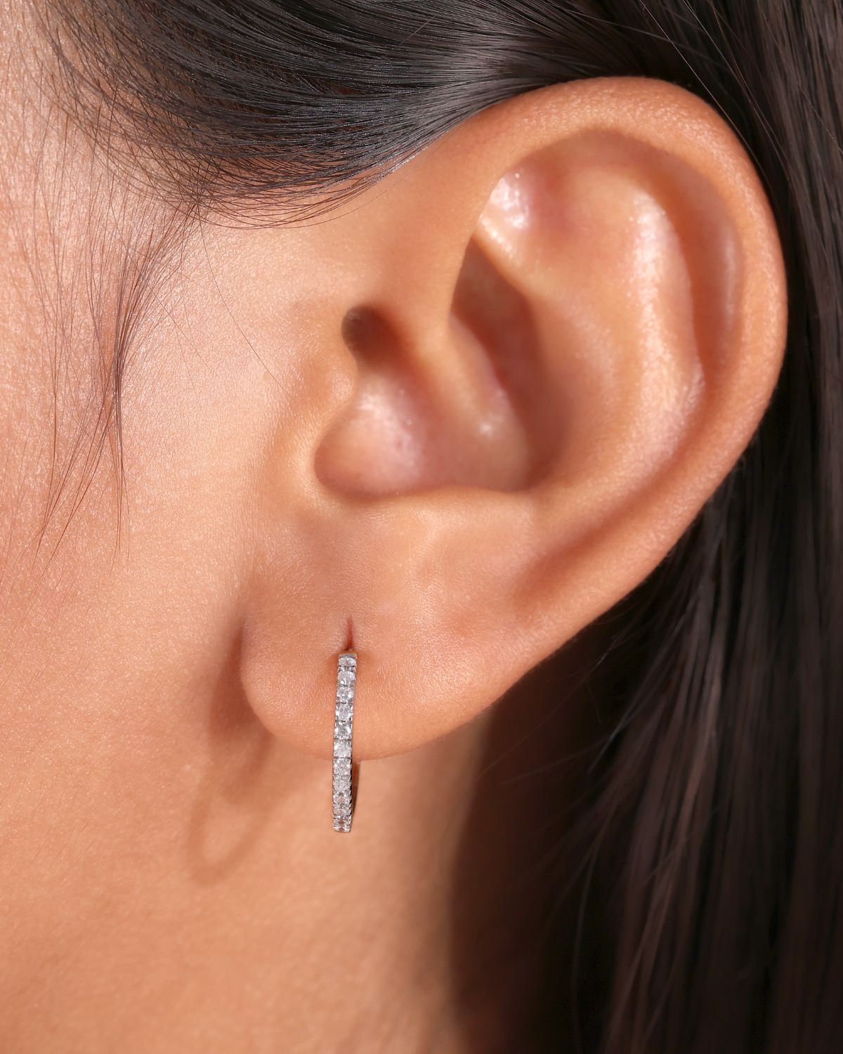 Moissanite Diamond Hoops | Gold vermeil