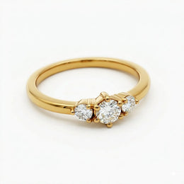 3-Stone Ring with Moissanite Diamond