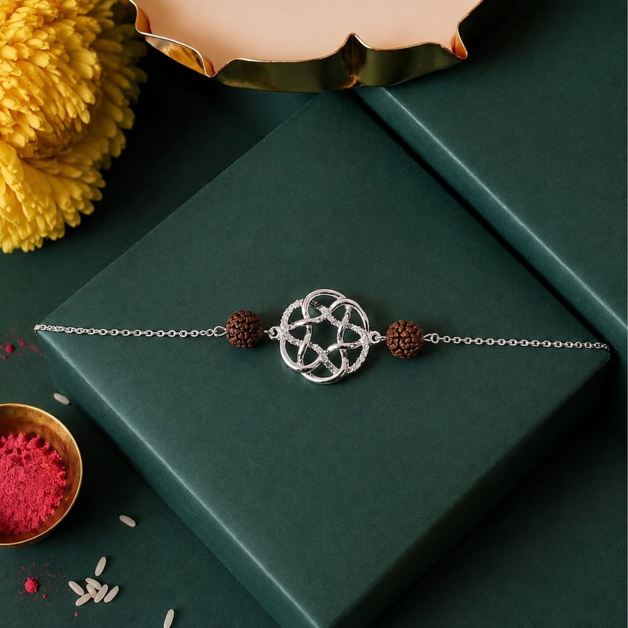 Infinity Rudraksha 925 Sterling Silver Rakhi