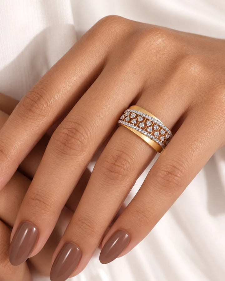 Bella Band Ring | Gold Vermeil with Moissanite Diamonds