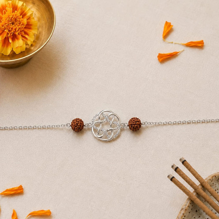 Infinity Rudraksha 925 Sterling Silver Rakhi