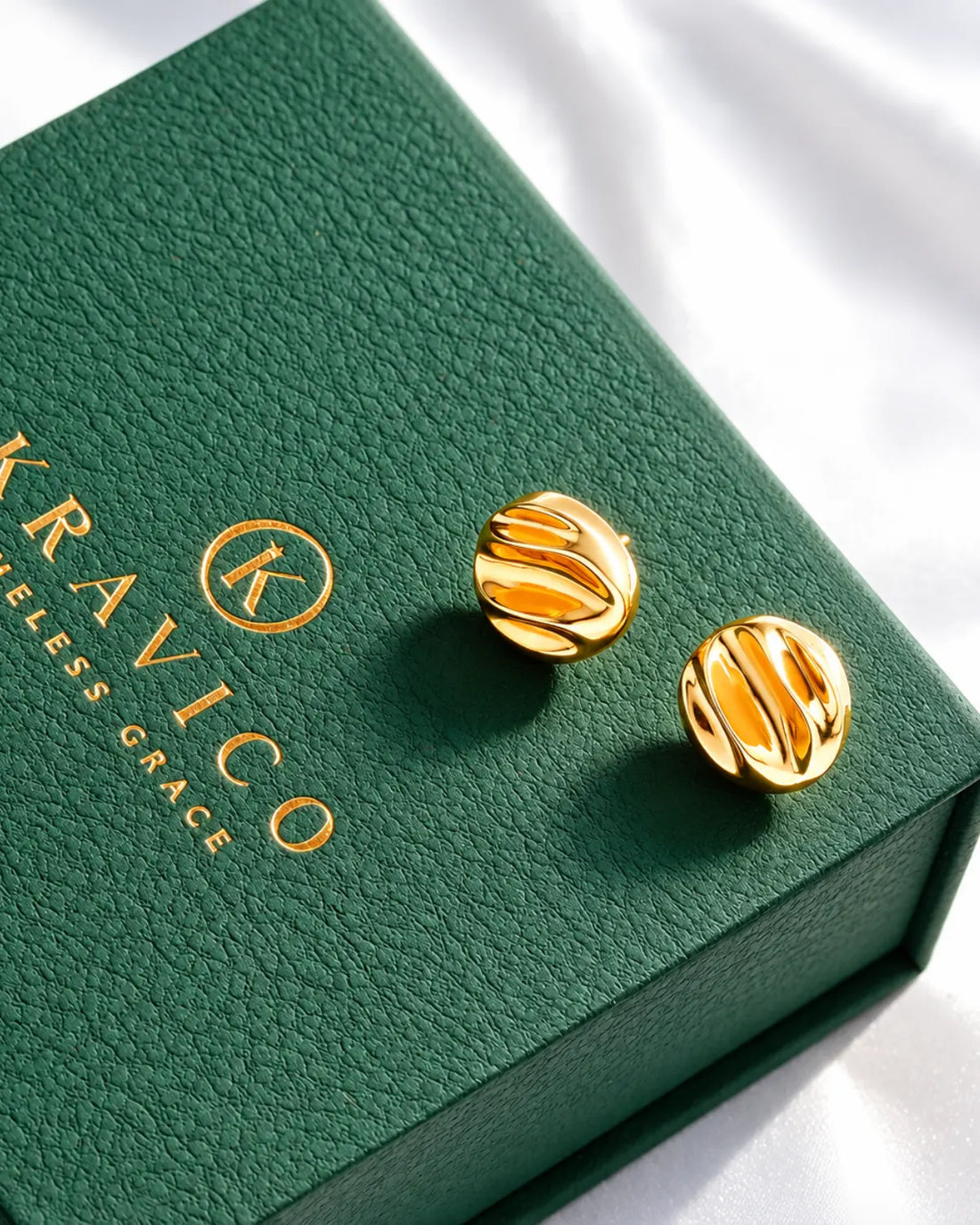 Bold Round Textured Stud Earrings