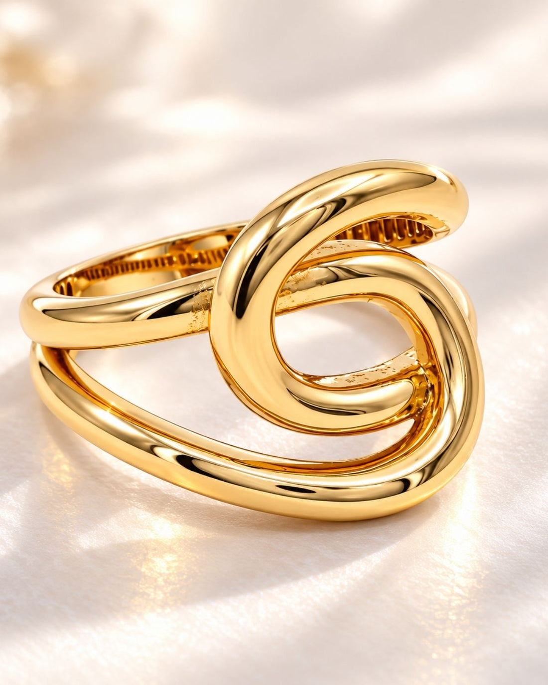 Gold Plated Knot Statement Ring