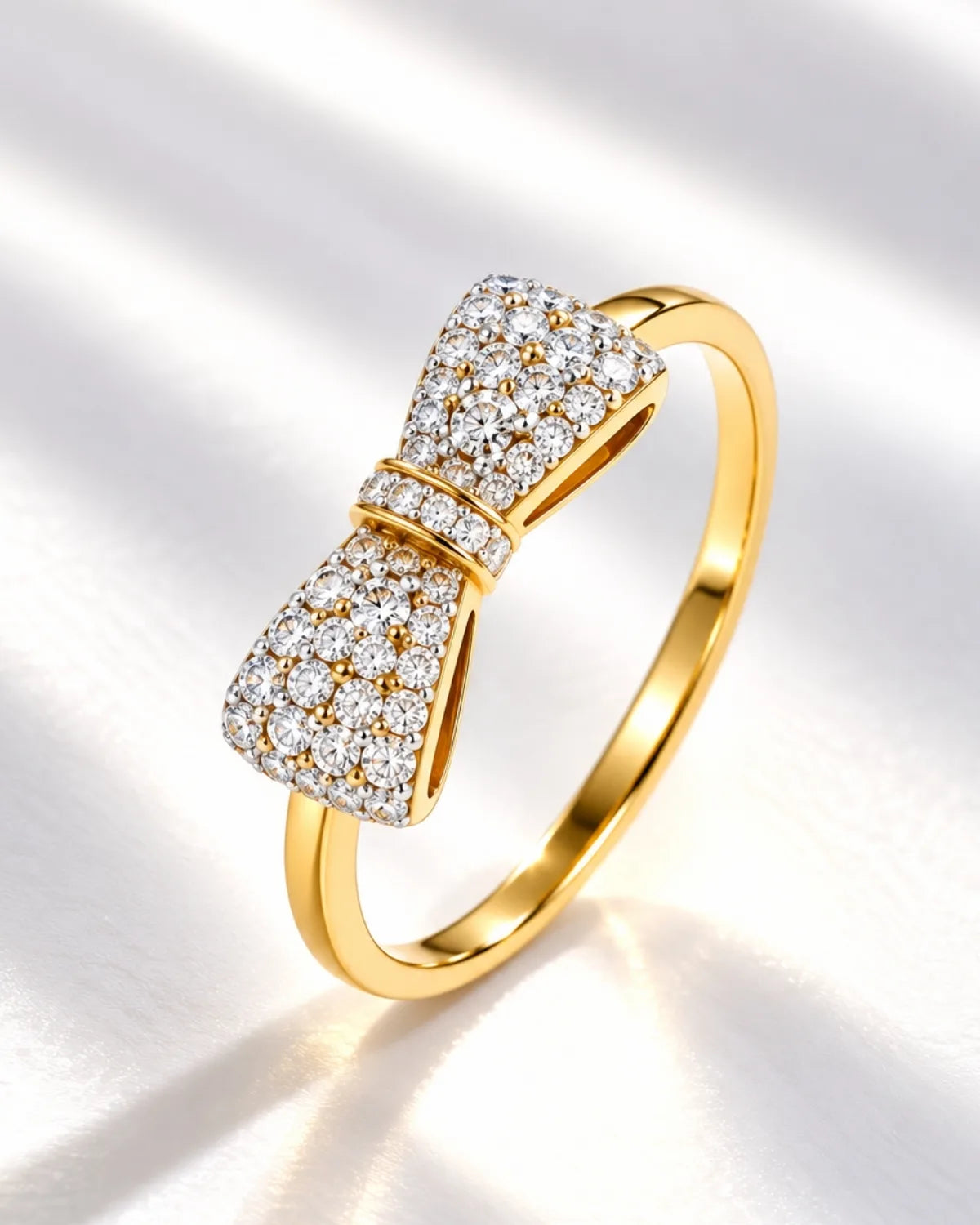 Bow Ring with Moissanite Diamond