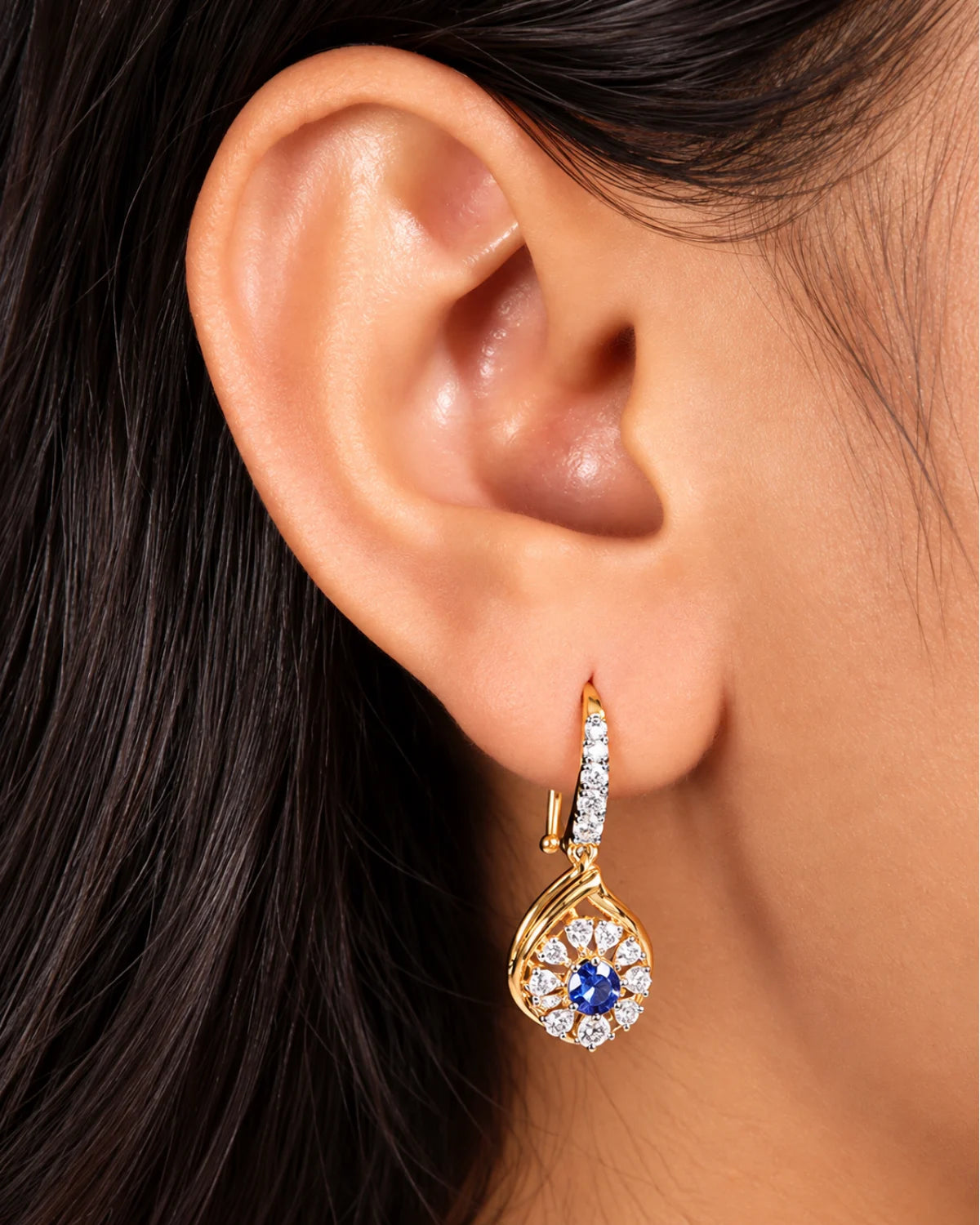 Tanzanite Teardrop Drops | Gold Vermeil