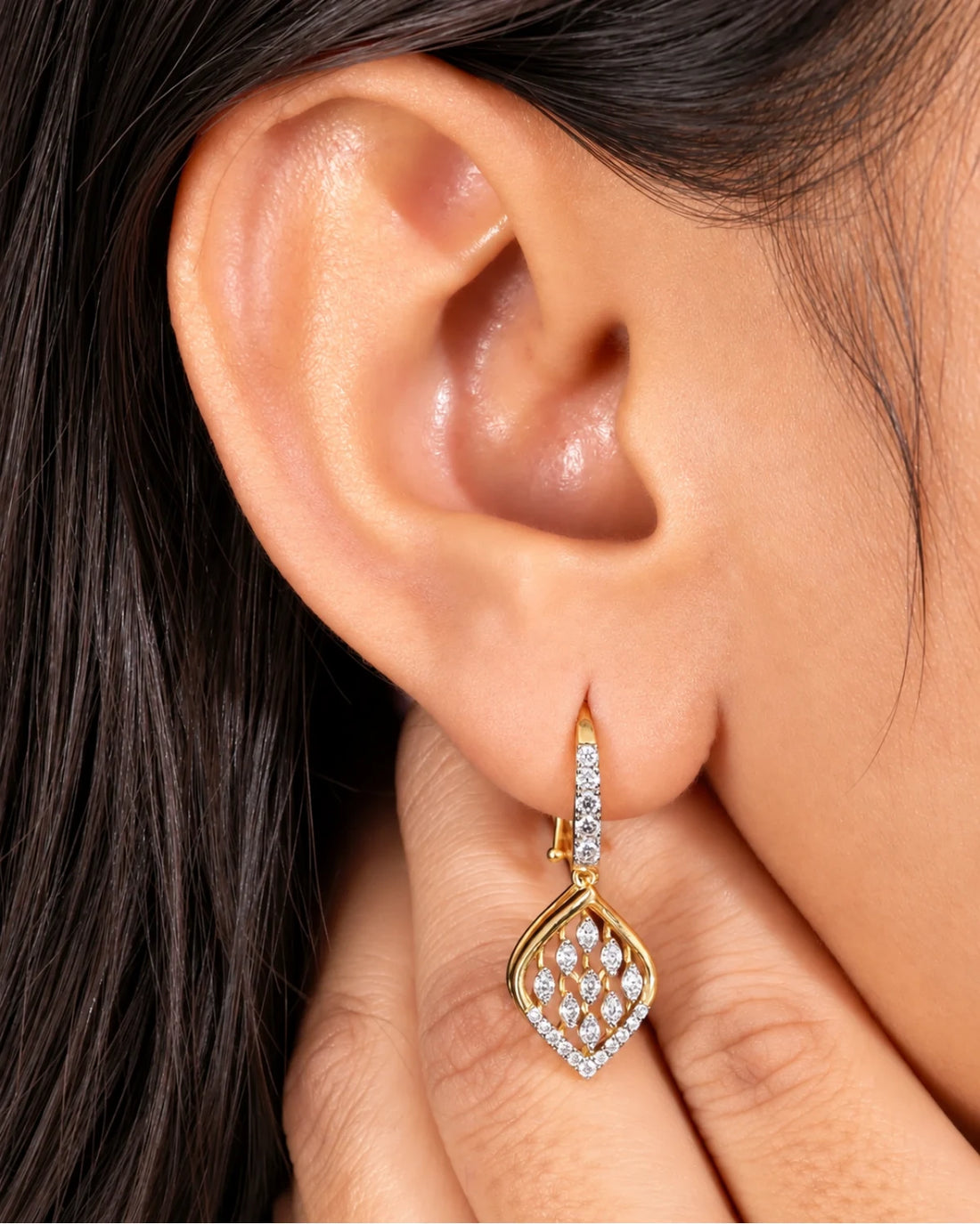 Diamond Lattice Drops | Gold Vermeil