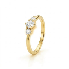 3-Stone Ring with Moissanite Diamond