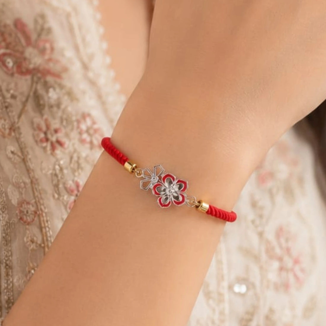 Blooming Bond Silver Rakhi