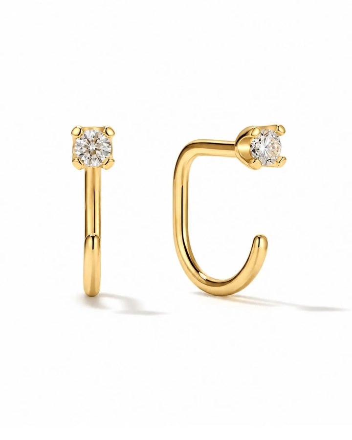 Stay Close Moissanite Hoops | Gold Vermeil