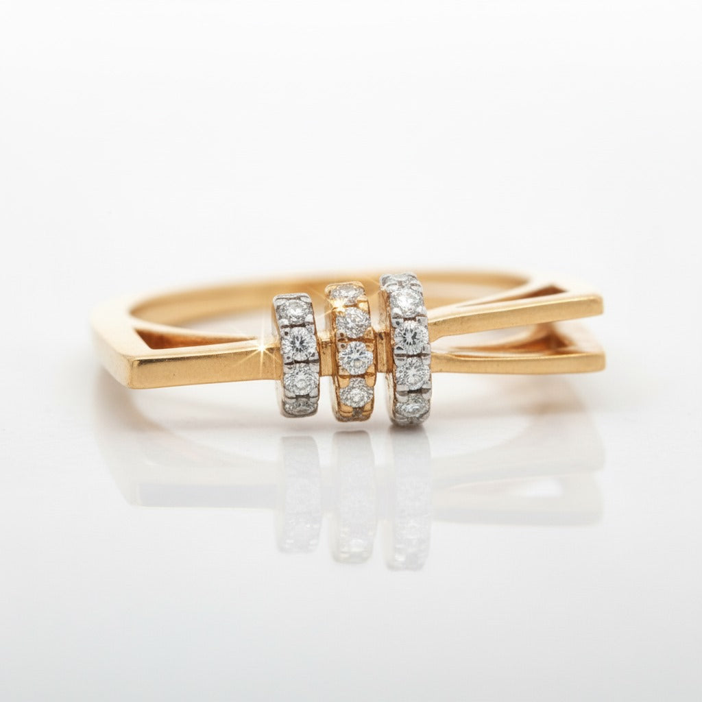 Triple Bar Monzonite Diamond Ring