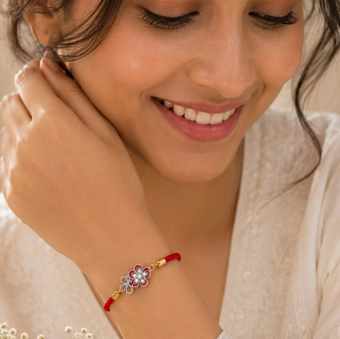 Blooming Bond Silver Rakhi