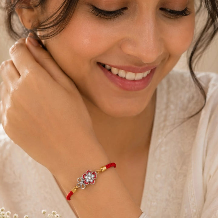 Blooming Bond Silver Rakhi