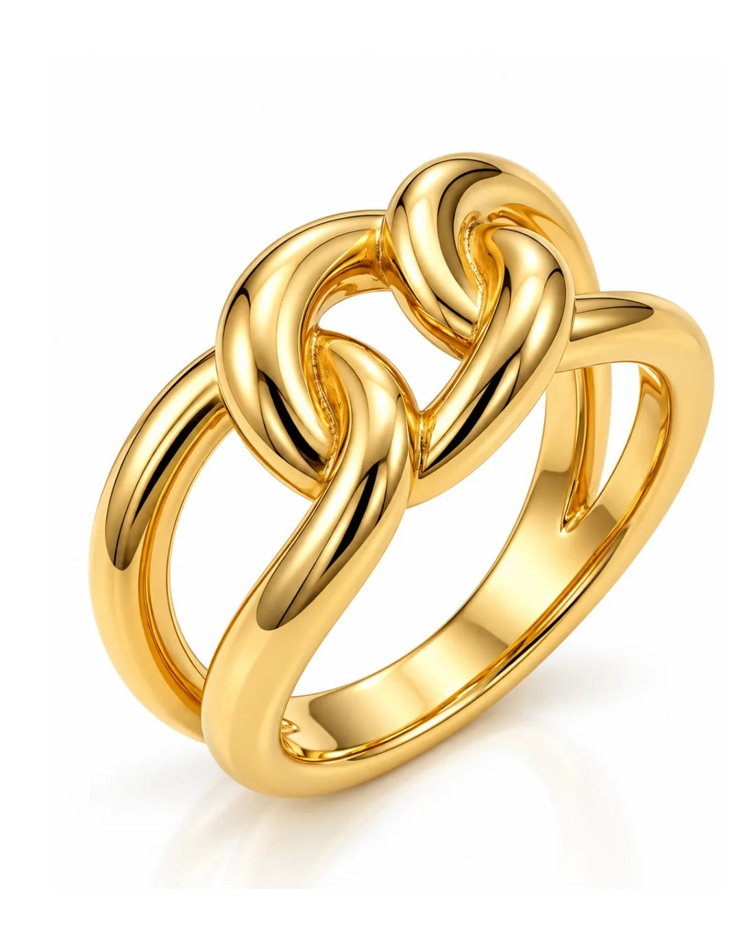 Interlocking Yellow Gold Band Ring
