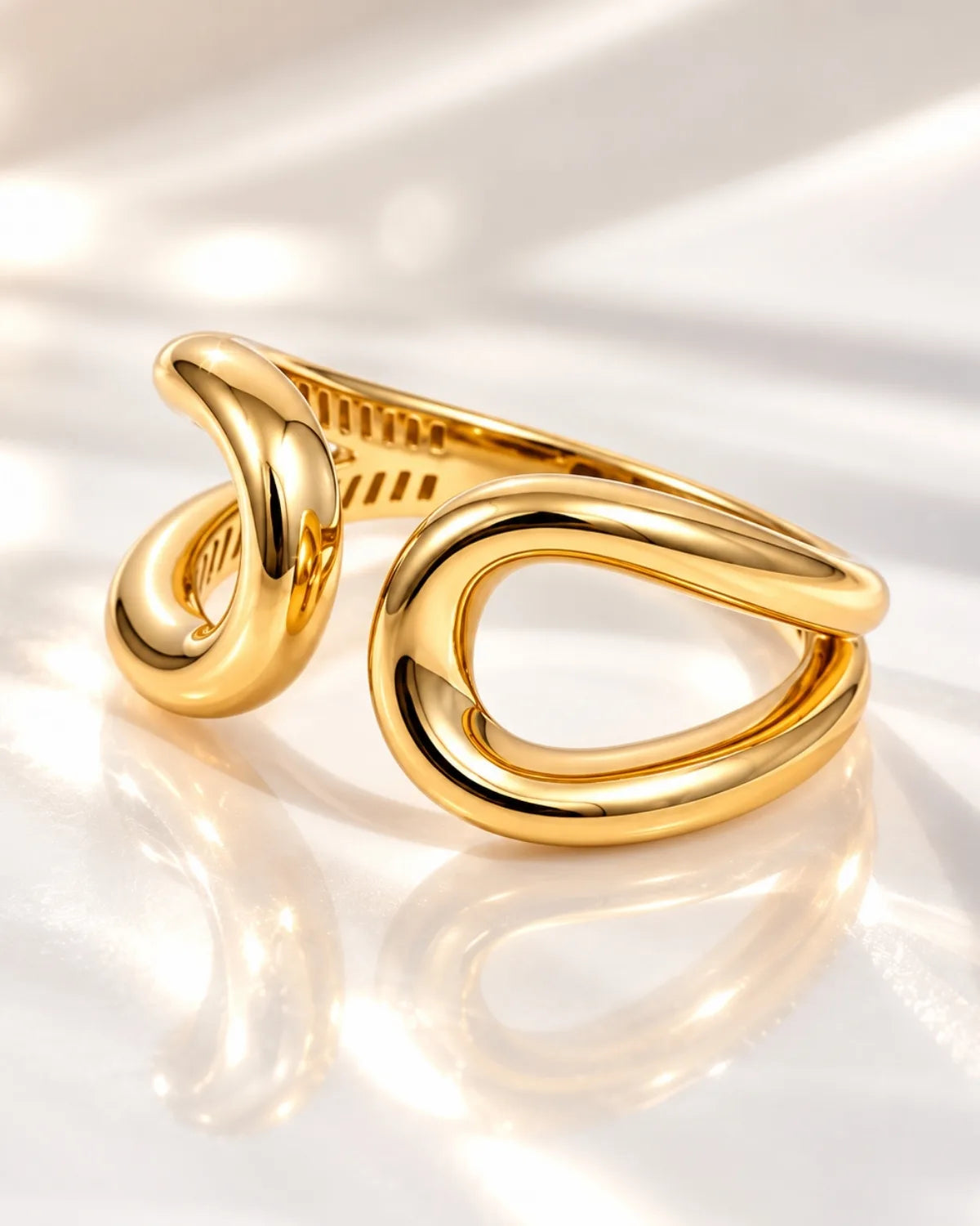 Open Loop Statement Gold Plated Ring