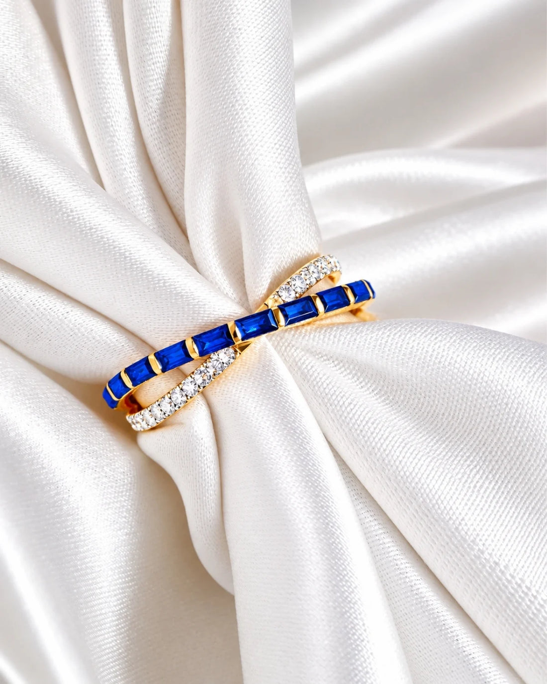 Luna Blue Baguette Ring | Gold Vermeil