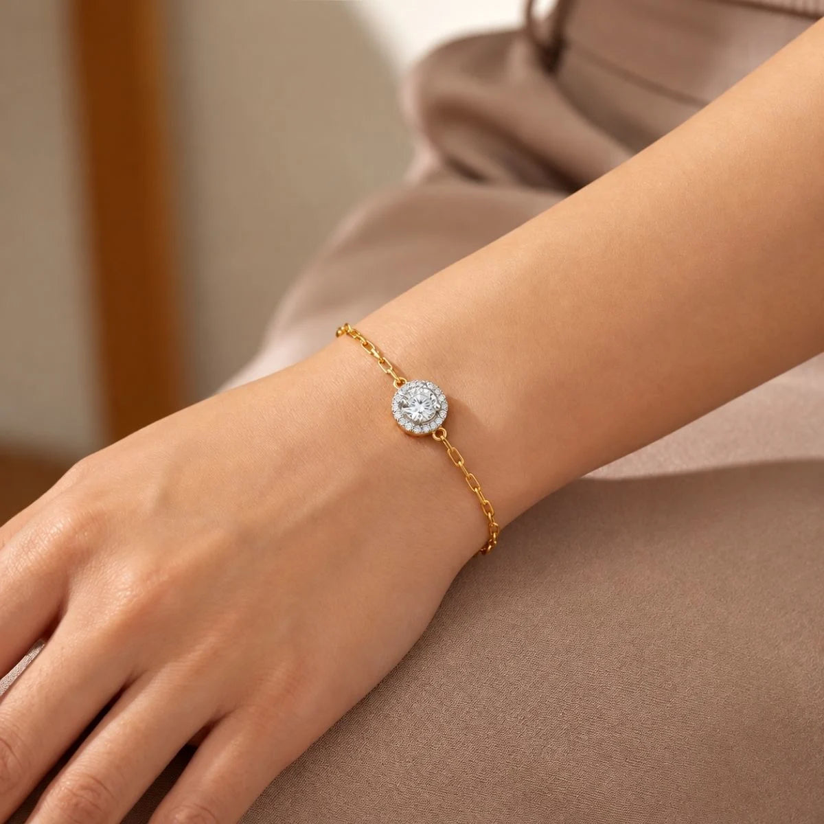 Solitaire Diamond Charm Bracelet