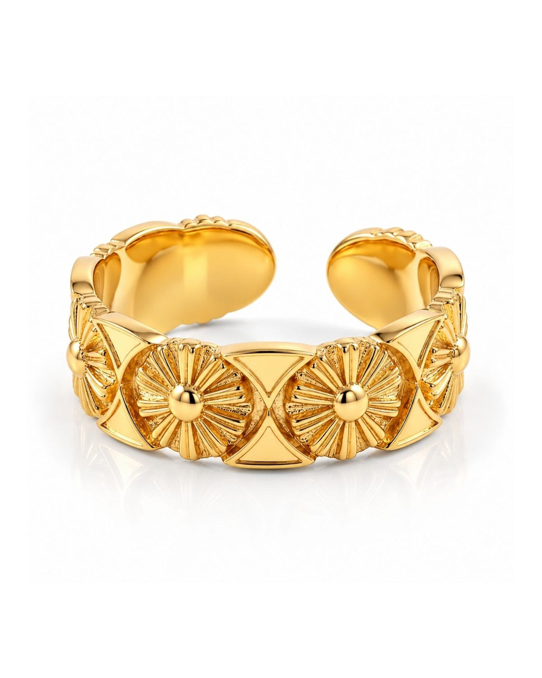 Gold Plated Floral Band Ring