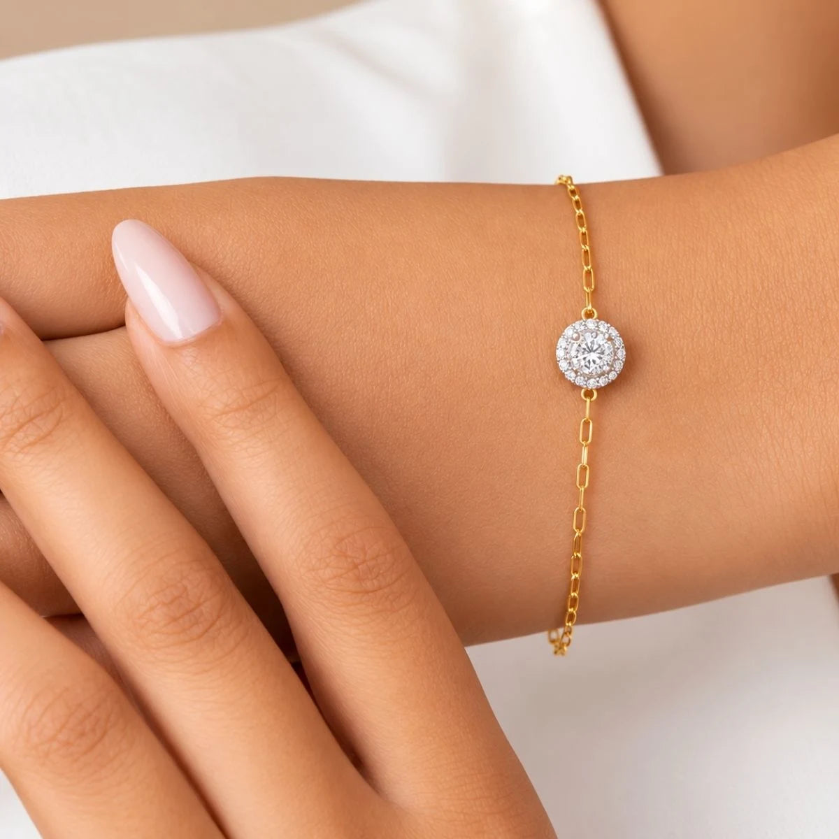 Solitaire Diamond Charm Bracelet