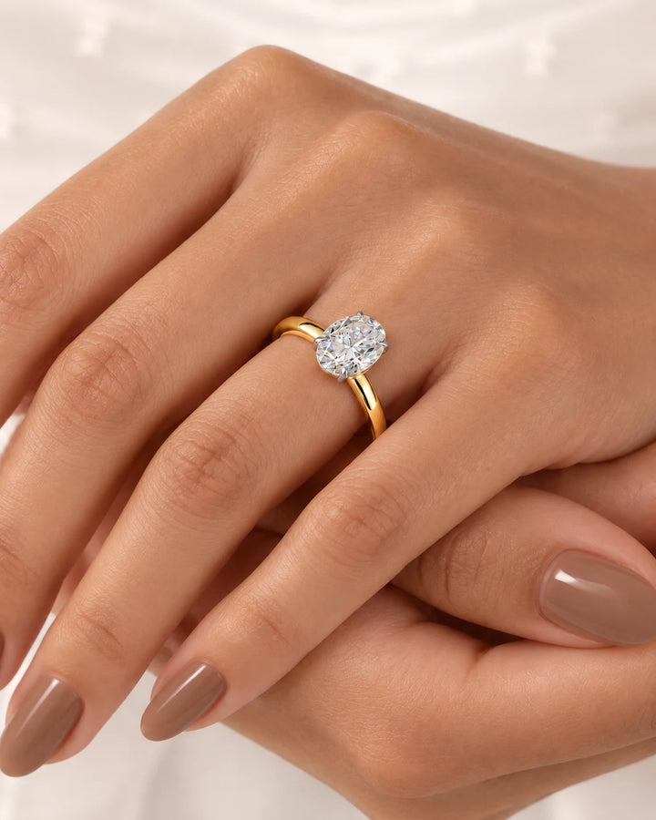 2ct Oval cut Solitaire ring | Gold Vermeil