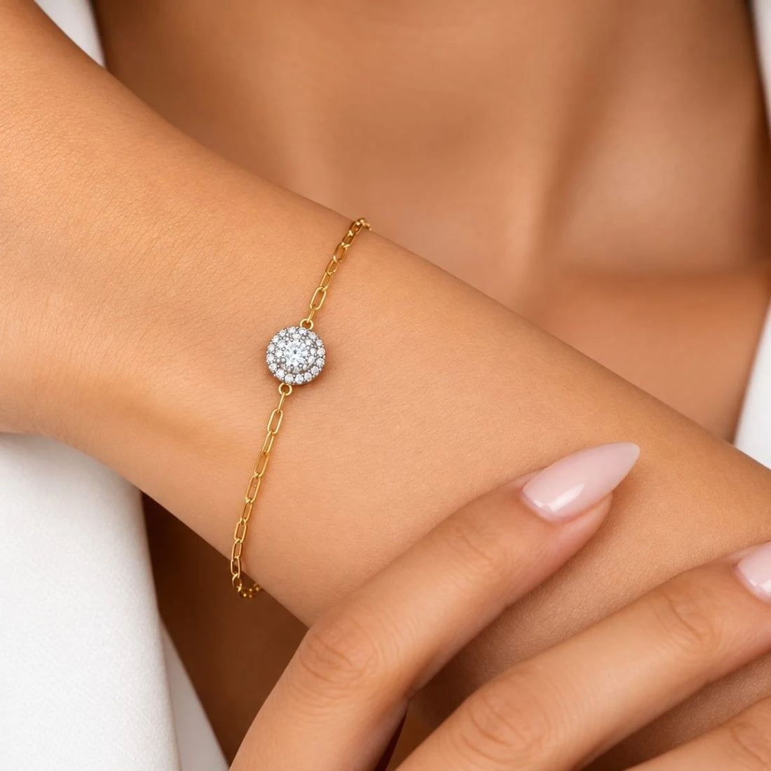 Solitaire Diamond Charm Bracelet