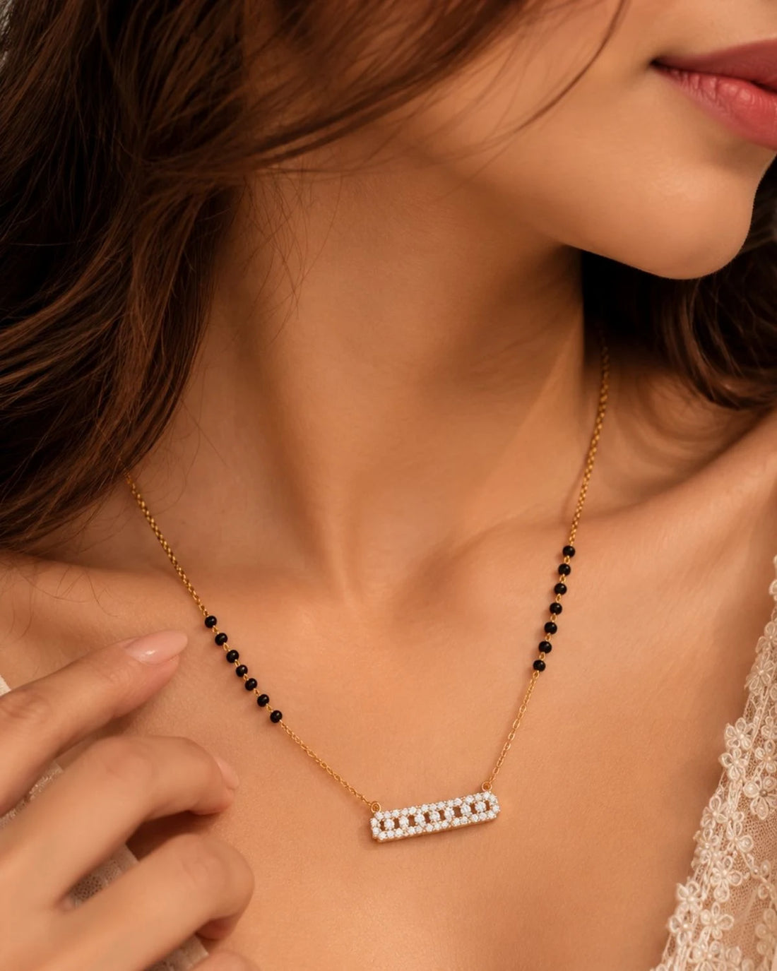 Modern Sleek Bar Mangalsutra | Gold Vermeil