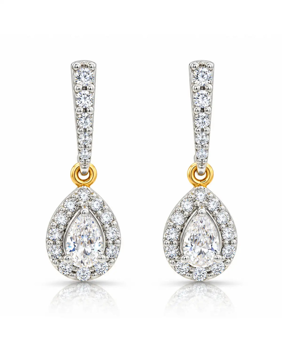 Pear Halo Drop Earrings | Gold Vermeil