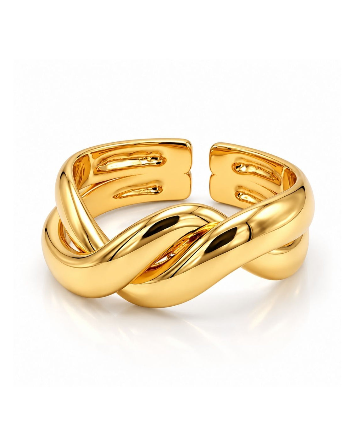 Gold Plated Twisted Adjustable Ring