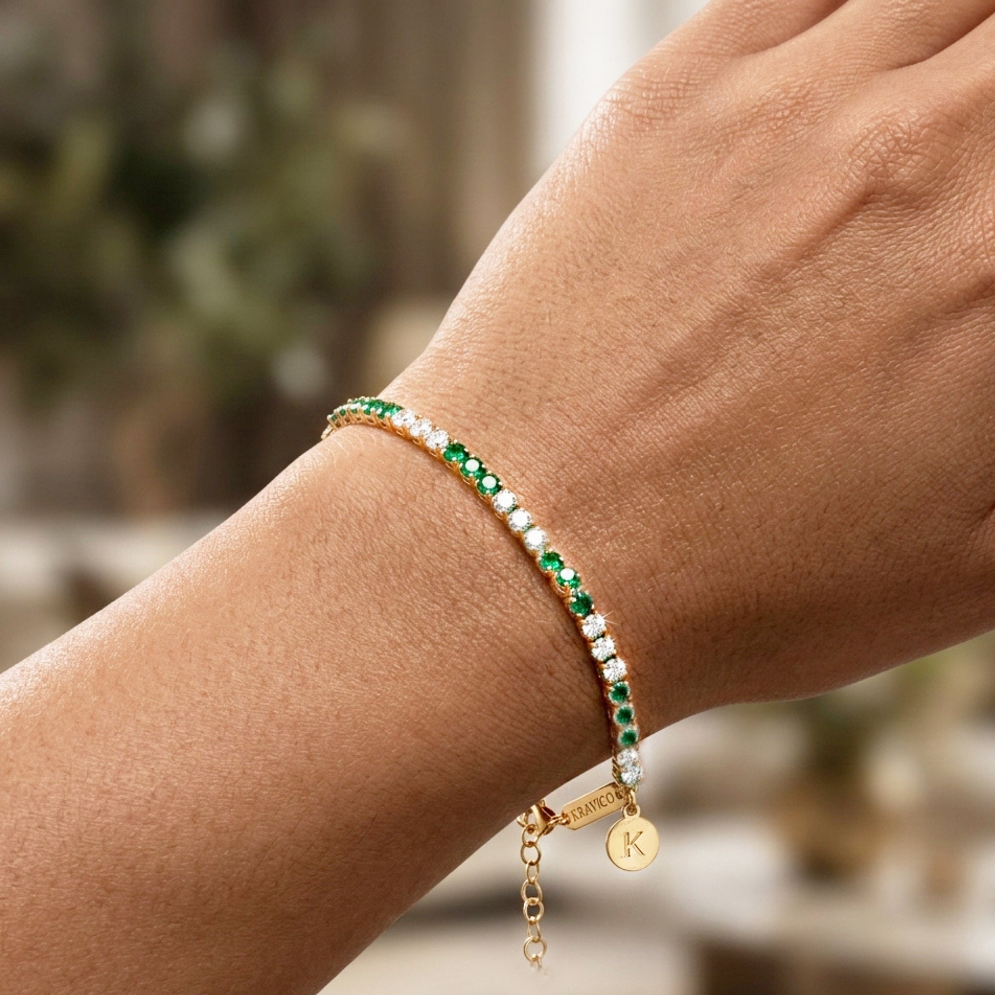 White & Green Cubic bracelet