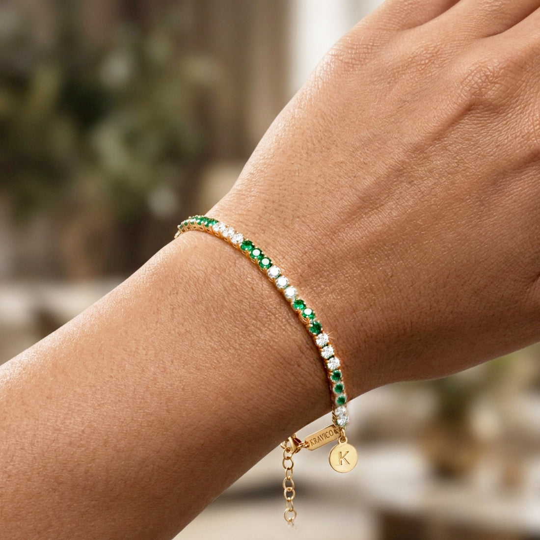 White & Green Cubic bracelet