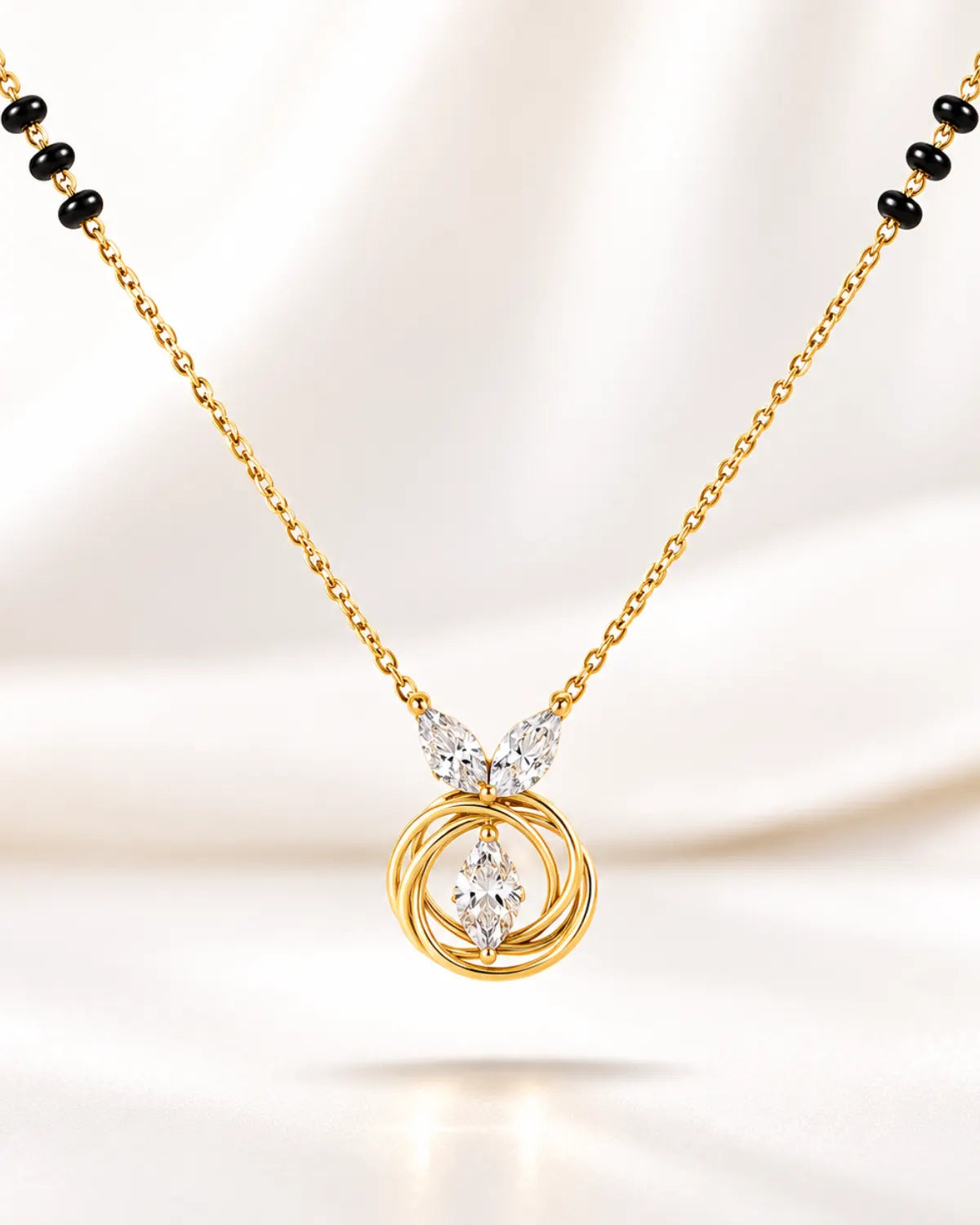 Aura Swirl Mangalsutra | Gold Vermeil