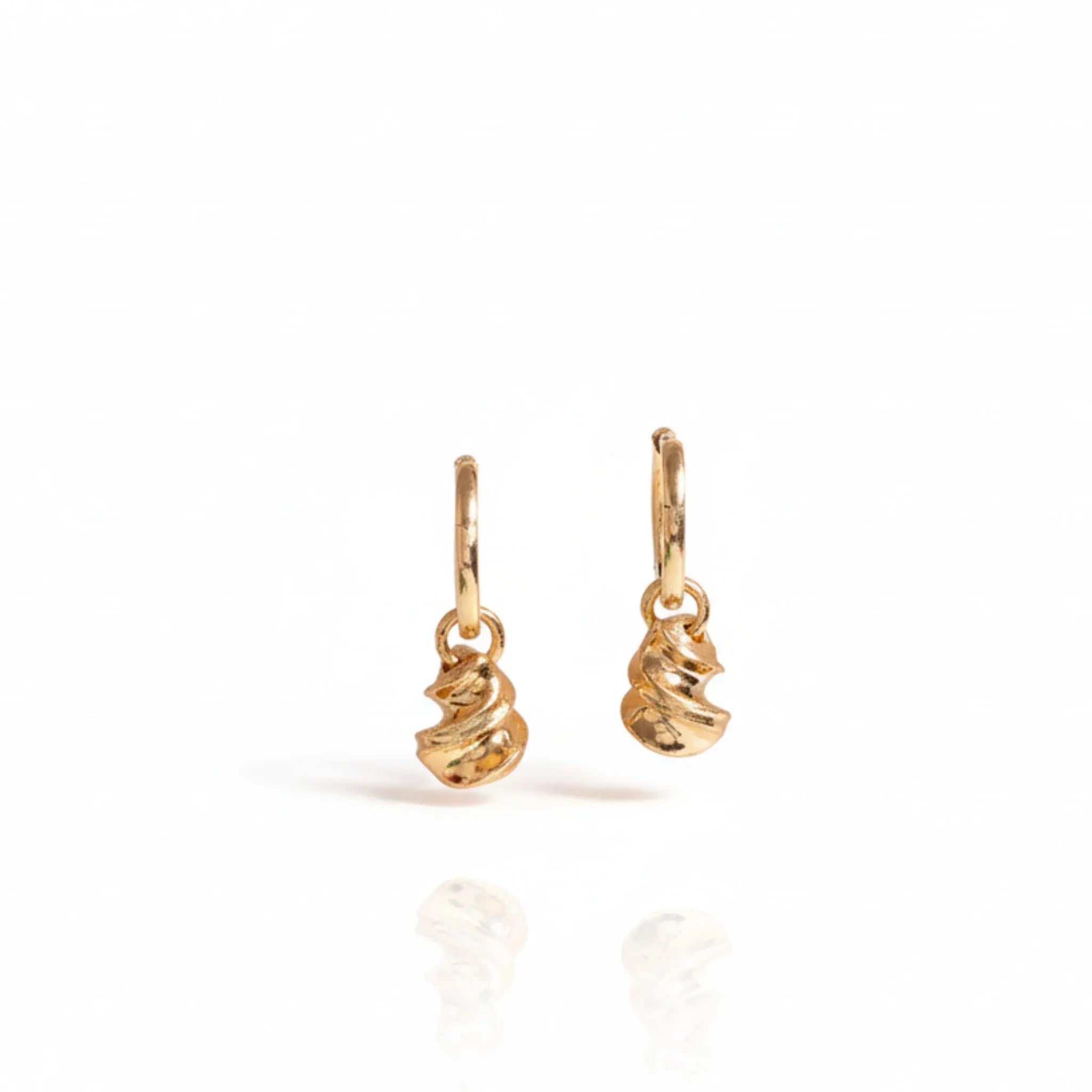 Spiral Drop Hoop Earrings | 18kt Gold Vermeil