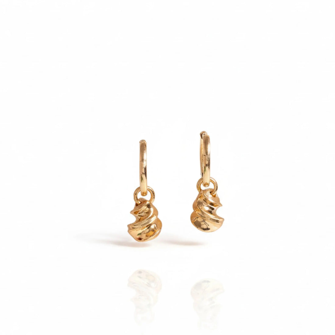 Spiral Drop Hoop Earrings | 18kt Gold Vermeil