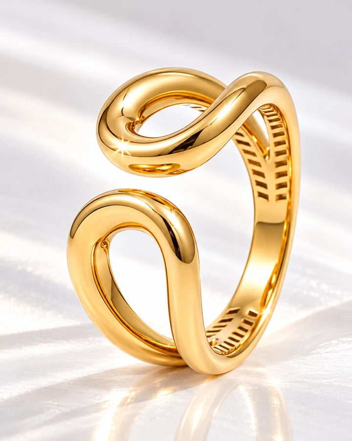 Open Loop Statement Gold Plated Ring