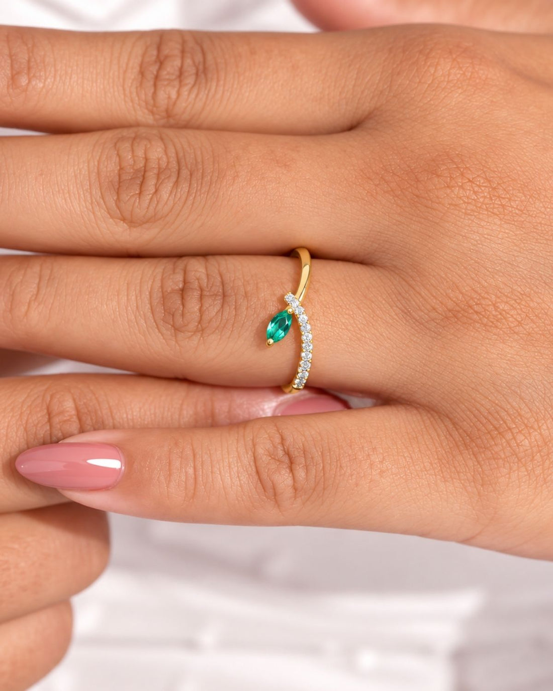 Green Lime Gemstone Ring | Gold Vermeil