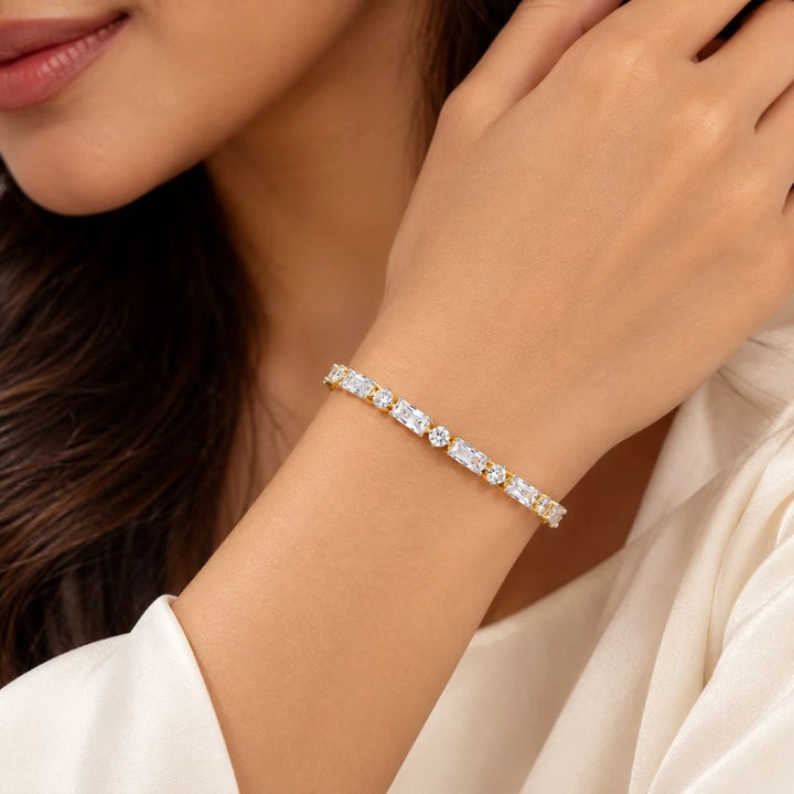 Emerald Cut Diamond Tennis  Bracelets