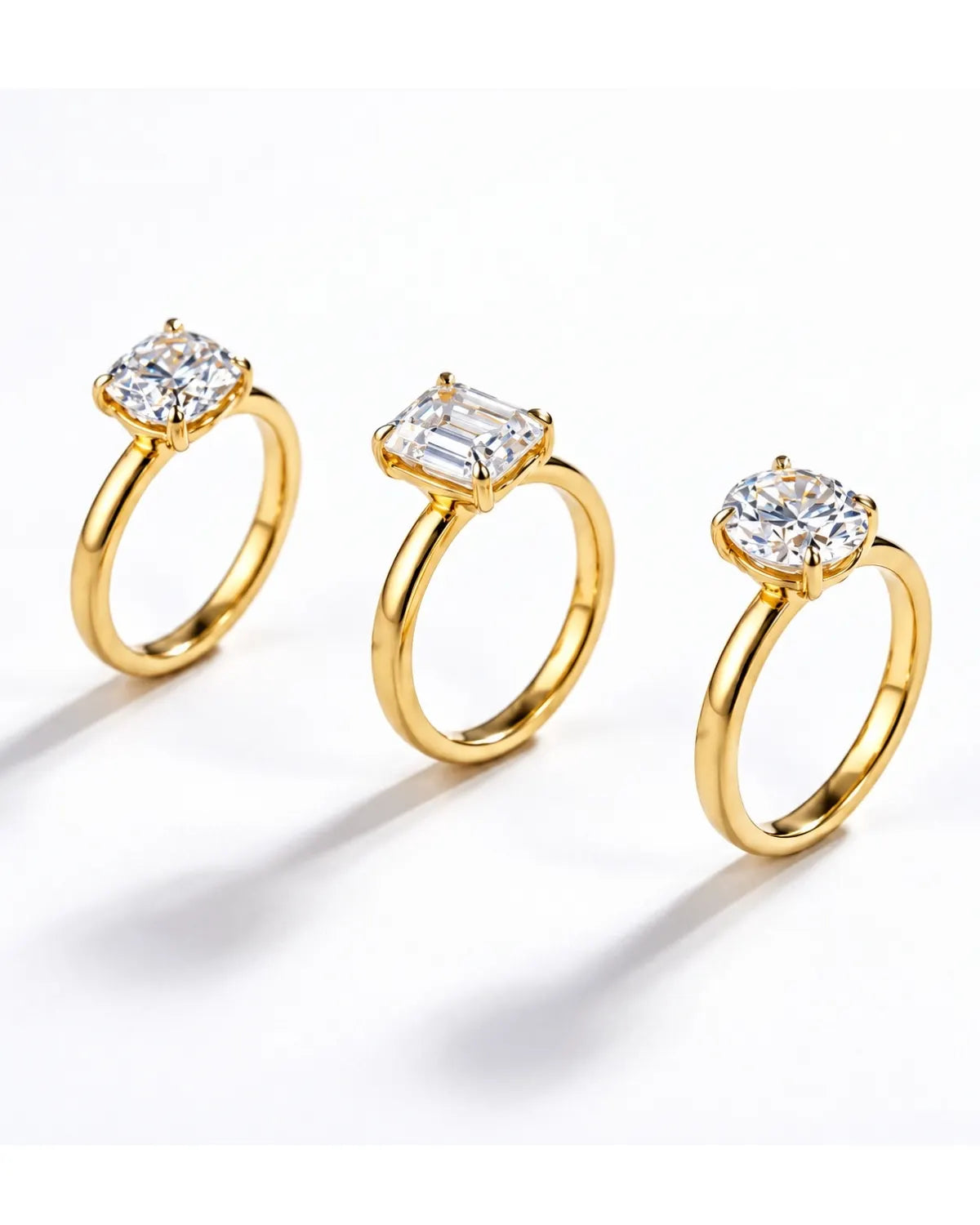 2ct Cushion cut Solitaire ring | Gold Vermeil
