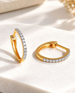 Moissanite Diamond Hoops | Gold vermeil
