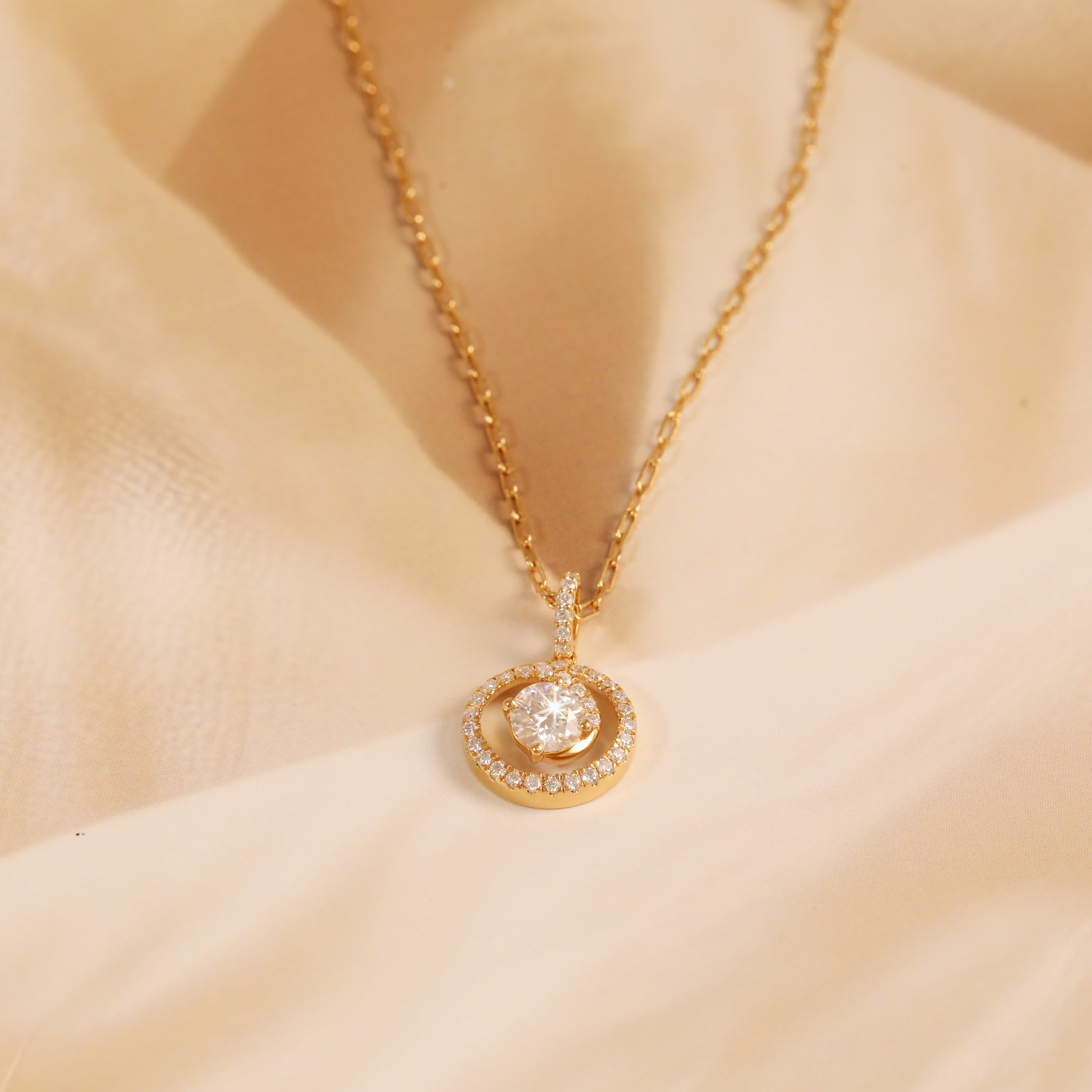 Halo Solitaire Pendant